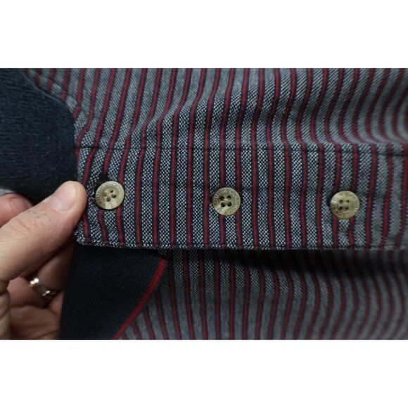 Vintage 90s Columbia Golf Mens Medium Faded Spell Out Striped Knit Polo Shirt - Picture 9 of 14